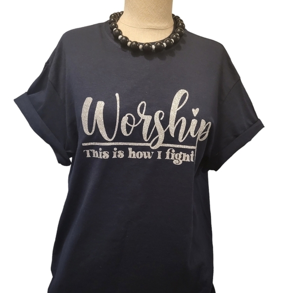 handmade Tops - Worship Faith Women crew  neck  shirt